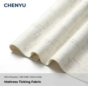 Simple Design Knitted Jacquard Yarn Dyed 100% Polyester Medium Weight 350gsm Mattress Ticking Fabric