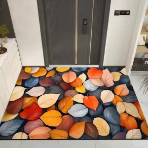 Simple Flat Pile Non-Slip Machine Made Geometric Pattern Eco-Friendly Diatom Mud Rubber Door Mat Floor Carpet