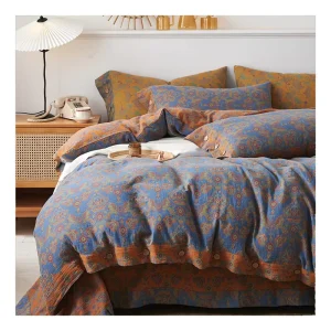 Simple Fresh Quality Queen Bedding Set 100% Cotton 300tc Thread Count Eco Friendly Duvet Cover Set Sheets Quilt Cover Pillow