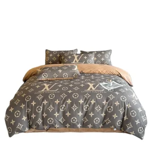 Simple Geometric Printed 300tc 100% Polyester Eco Friendly All Season King Size Customizable 4 Piece Duvet Cover Bedding Set