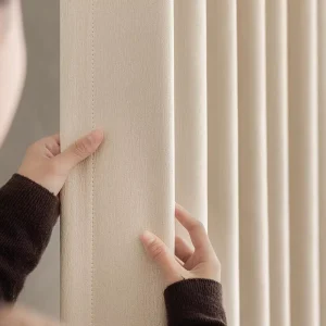 Simple Luxury Window Blackout Curtains Grommets High-end Thick Elegant Natural Soft Textured Fabric Drapes for Hotel