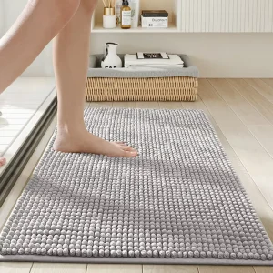 Simple Non slip Bath Mat Highly Absorbent Modern Minimalist Polyester Household Floor Mat Tufted Chenille Bath Mats