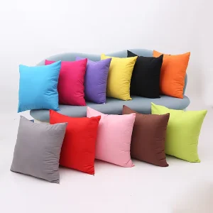 Simple Solid Color Brushed Polyester Throw Pillow Cover Modern Minimalist Square Living Room Sofa Cushion