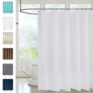 Simple Solid White Waterproof Shower Curtain Bathroom Bathtub Shower Curtain