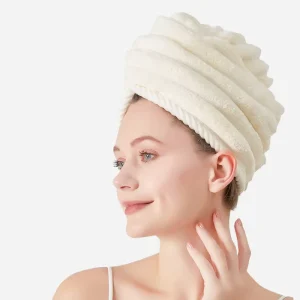 Simple air Thickened Absorbent Coral Velvet Single Layer Hair Drying Cap Velvet Hair Drying Towel