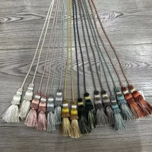 Simple and Modern Style Pillow Curtain Head Pendant Vertical Edge Splicing Hanging Ball Beads Lace Tassel Accessories
