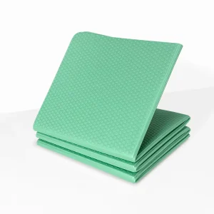 Single Color Foldable TPE Yoga Mat Wide Thick Non Slip Odorless Fitness Mat for Student Lunch Break Office Nap