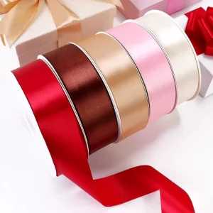 Single Face Ribbon 4cm-1 1/2″ *100yards Satin Ribbon for Flower Wedding Cake Decor Chair Sash Gift Packaging Ribbon