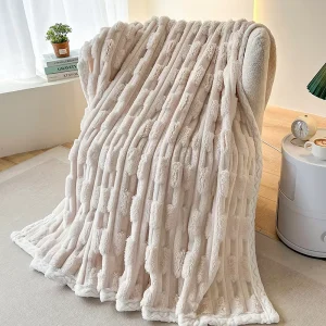 Single Layer Blankets & Throws Super Soft Blankets for Winter Rabbit Faux Fur Throw Blanket