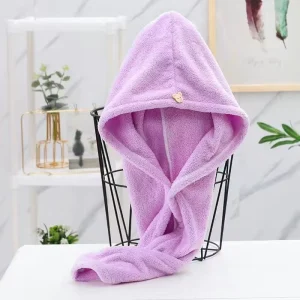 Single Layer Coral Velvet Absorbent Quick Drying Shower Cap Soft Hair Drying Shampoo Towel for Adults Long Hair for Dormitory
