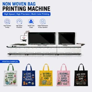 Single Pass UV Inkjet Flatbed Printer for Custom Non Woven Bags and Labels High Speed Flexibility 40 60pcs min