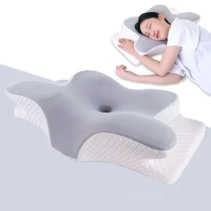 Single Piece 100% Polyester Memory Foam Neck Pillow 62*41*12cm Portable Inflatable Linen Massage Therapy Sleep Function for Sale