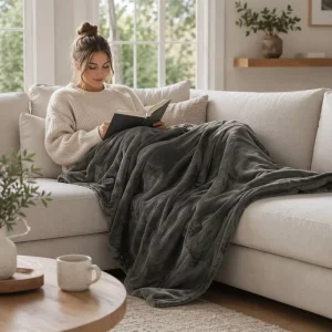 Single Sided Flannel 50×60 Inch Electric Heated Throw Blanket 7 Heat Settings Auto Shut off CE RoHS Certified OEM ODM