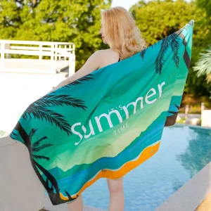 Single Sided Microfiber Bath and Beach Towel Quick Dry Portable All Season Universal Adult Size Plush Absorbent for Swimming