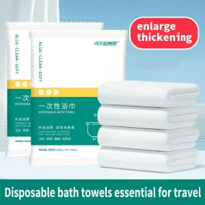 Single Use Eco friendly Disposable Bath Towel 70*140cm Individually Packaged Non woven for Hotel Travel Bath Sheet Factory