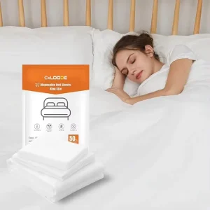 Single Use Non-Woven Bedding Set Pillowcase Fitted Sheet Flat Sheet for Travel & Home
