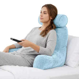 Sitting up in Bed Back Support High Comfortable Backrest Reading Watch TV Back Pillow with Arms and Pockets