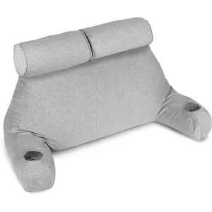 Sitting up in Bed Pillows Back Support Cushion with Washable Cover Shredded Foam Filling Two Person Bed Reading Pillow