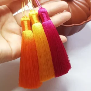Sjzmm Silk Thread Tassel Fringe 8cm Large Tassel for Jewelry Making Earrings Keychain Hair Accessories