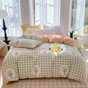 Skin Friendly 100% Cotton Quilt Cover Set Fashion Printed Queen King Size Duvet Cover