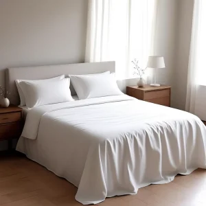 Skin Friendly Brushed 1800 Thread Count Simple Knitted Polyester 4-Piece Microfiber Bed Sheet Set for Home Hotel