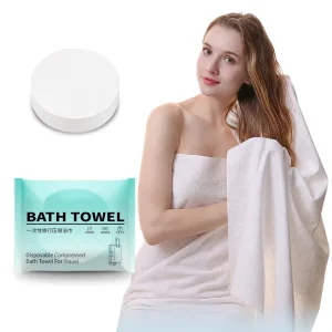 Skin Friendly Nonwoven Disposable Bath Towel for Travel Thickened Compressed Eco Friendly Quick Dry Solid Color Rectangle Shape
