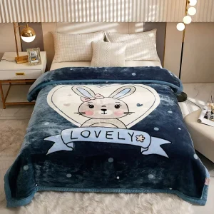 Skin-friendly 100% Polyester Coral Fleece Recycled Thick Warm Super Soft Luxurious Anti-Pilling Plant Pattern Raschel Blanket