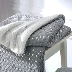 Skin friendly Flannel Fleece PV Velvet Five pointed Star Silver foil printed Warm Baby Bed Raschel Blanket