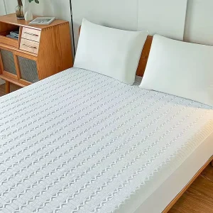 Skin friendly Waterproof Ultrasonic Mattress Protector with Deep Elastic Pocket Skirt