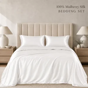Skin-friendly and Anti-aging Ultra Soft 100% Silk Charmeuse OEKO TEX Certification Silk Bedsheets Bedding Set