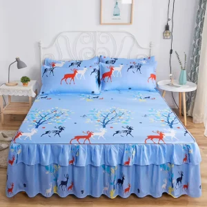 Skirt 100% Polyester Bed Skirt Decorative Elastic Four Seasons Set of Sheets and Bed Skirt