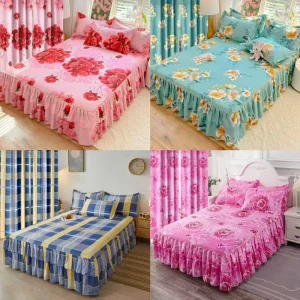 Skirt 5 Pcs Bed Skirt Decorative Elastic Four Seasons Set of Sheets and Bed Skirt