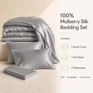 Sleep Aid Mother’s Father’s Day 100% Pure Mulberry Silk Bed Sheets Pillow Case Luxury Bedding Sets