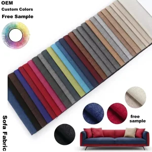 Slub Linen Look Sofa Fabric 280GSM 100% Polyester Abrasion Resistant for Home Furniture Upholstery