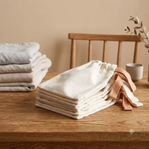 Small 10*15CM GOTS Certified Organic Cotton Drawstring Bag Soft Natural Plain Recyclable Dust Proof for Jewelry Gift Clothing