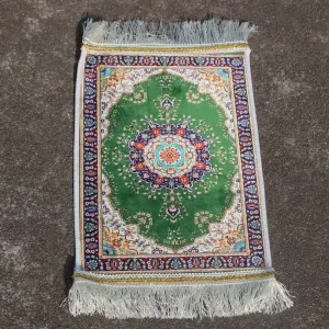 Small 35x40cm Muslim Prayer Mat Polyester Woven Abstract Thickened Low Pile Portable Sajjadah Travel Indoor Outdoor Durable