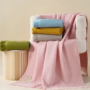 Small Batch Customizable Square Waffle Beach Towel 90x180cm Double-Sided Eco-Friendly Soft Absorbent Quick Dry Home Travel