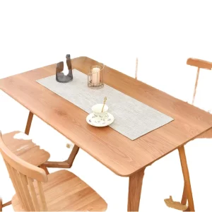 Small Faux Linen Double Layer Reversible Thick Rustic Solid Pattern 13×36 Inch Machine Washable Table Runner