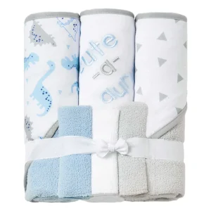 Small MOQ 6pc Bath Set Hooded Towel Bath Hooded Towel and Washcloth Microfiber Terry Bath Set