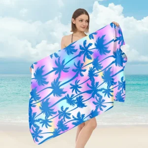 Small MOQ Digital Printing Microfiber Beach Towel Sweat Absorbing Swimming Camping Summer