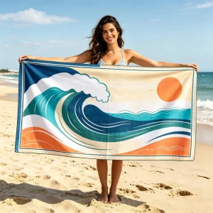 Small MOQ Luxury Quick Dry Sand Free Microfiber Beach Towel Customized Designs Sizes logo Printed Beach Towel