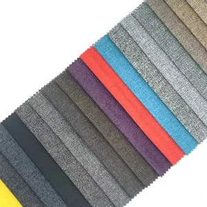 Small MOQ Personal Jacquard Yarn Dyed Flame Retardant Waterproof Imitation Linen Pongee Backing Sofa Home Textile Accessories