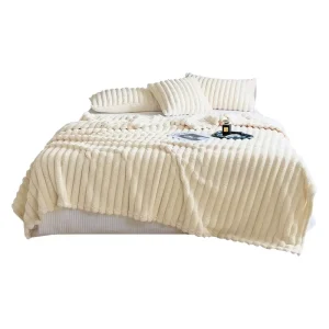 Small Multi Functional Rabbit Fur Raschel Blanket Thick Warm Throw for Couch Bed Sofa Knitted Technique