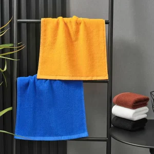 Small Square Towel Custom Logo All Cotton Absorbent for Kitchen Restaurant Hotel Guesthouse Orange Black White Blue