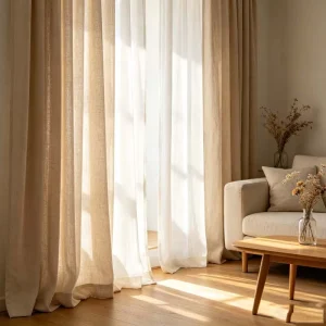 Smart Curtain Drivers Blackout Custom Curtains with Motorized Remote Control for Hotel Use Polyester Linen All Season