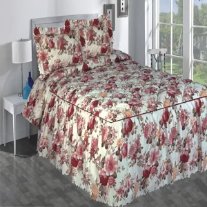 Smiling Home Comfortable Printed Quilted Three-piece Bed Skirt/borrego