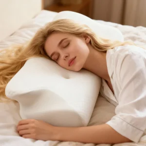 Smooth Texture Memory Foam Pillow Cushion Bed Pillow Ergonomics Neck butterfly Pillow Medical Pain Relief Zero Gravity Sleeping