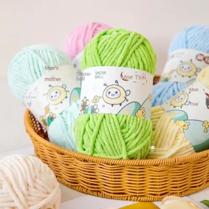 Snowball New Cute Dyed Chenille 100% Polyester Handmade Diy Woven Blanket Crochet Scarf Doll Wrapping Thread