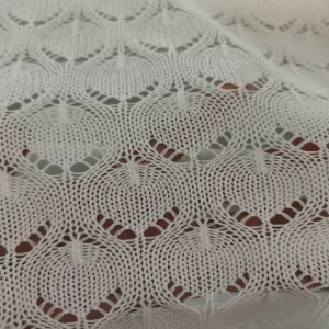 Snowflake Cable Jacquard Fabric Recycled Polyester Ribbed Pointelle Striped Tubular Fabric for Sweater Beanie Scarf Factory