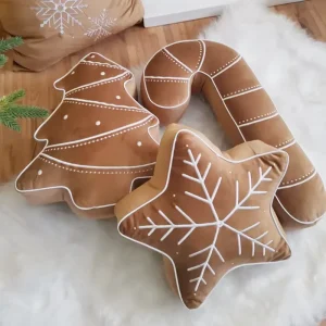 Snowflake Christmas 3D Shaped Cushion Cute Soft Xmas Decorative Pillow Set for Party Outdoor Home